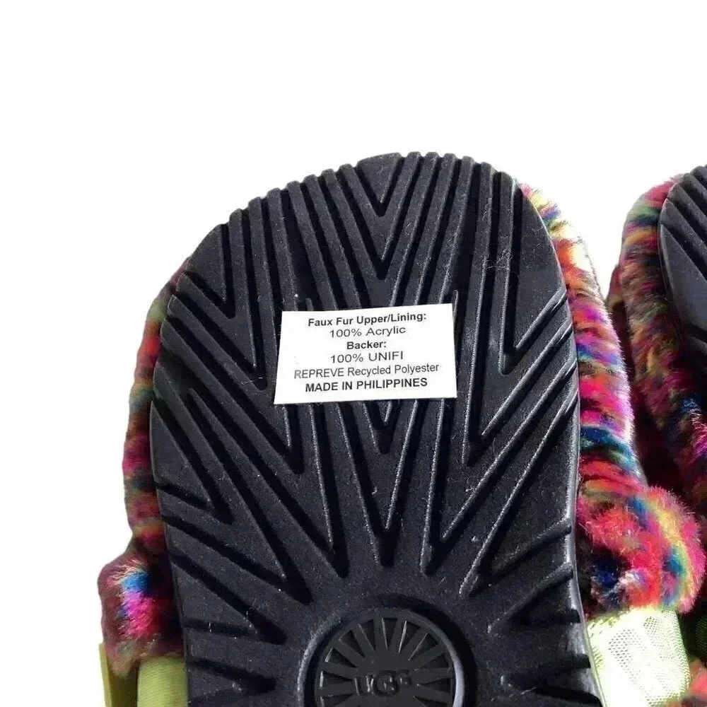 UGG Fluff It Pixelate Mens 10 Soft Slide Slip On Casual Slipper Shoes Vegan NEW